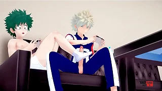 My Hero Academia Yaoi&colon; Bakugo and Deku's Gaming Pleasure - Asian Japanese Manga Anime Hentai Gay Porn